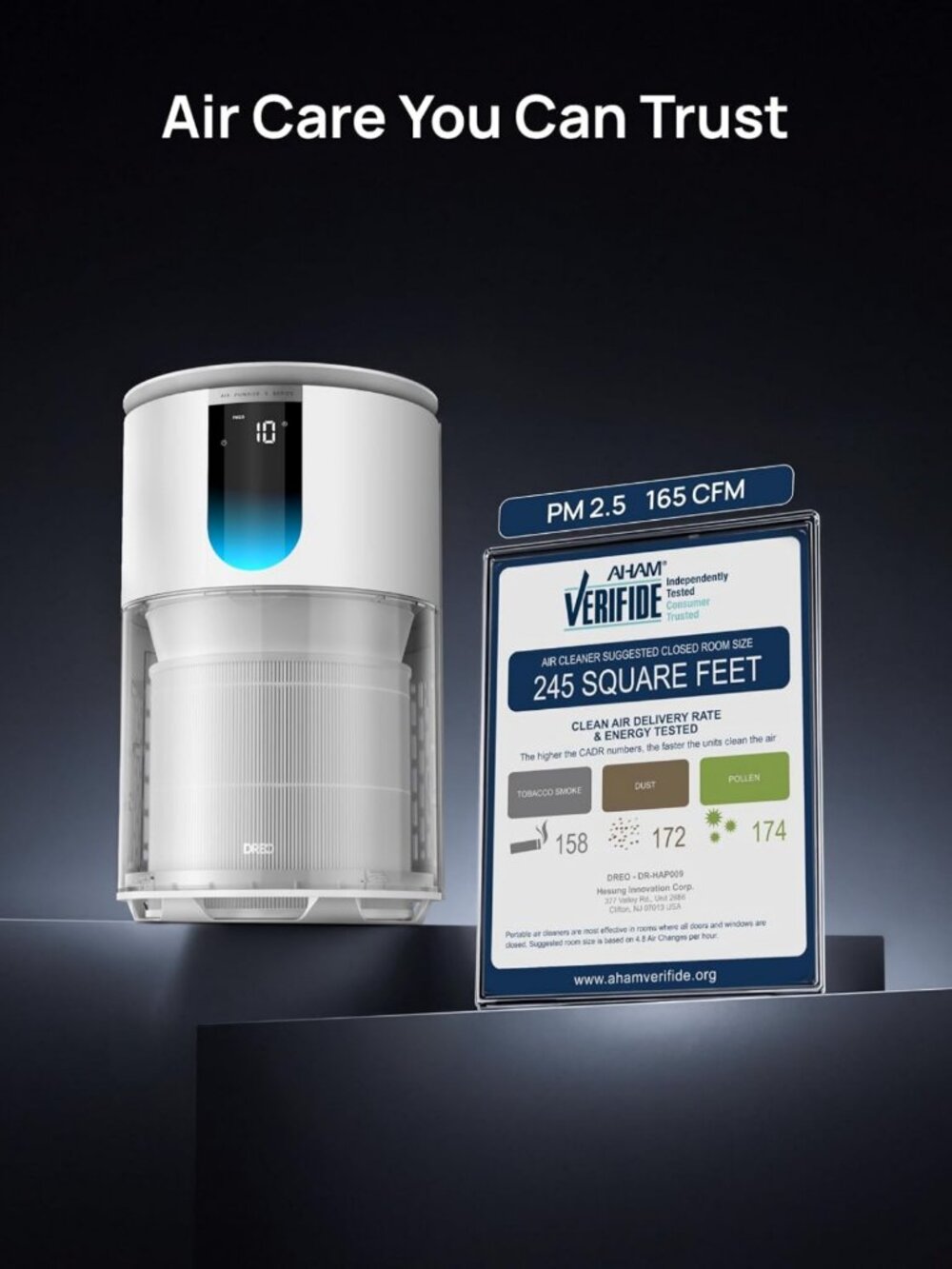 Air Purifier for Large Rooms, HEPA Filter, Sleep Mode, Auto & Turbo, PM2.5 - Picture 2 of 9